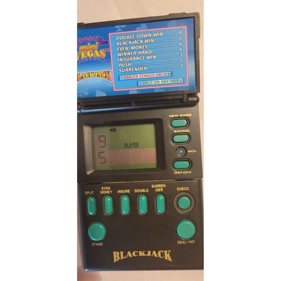 Blackjack Handheld Game Vtg 1994 Mini Vegas Electronic Games. Tested works great - Picture 6 of 7